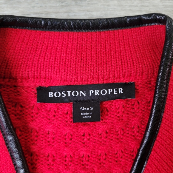 Boston Proper Red Wool Blend Sweater Jacket - Picture 6 of 9